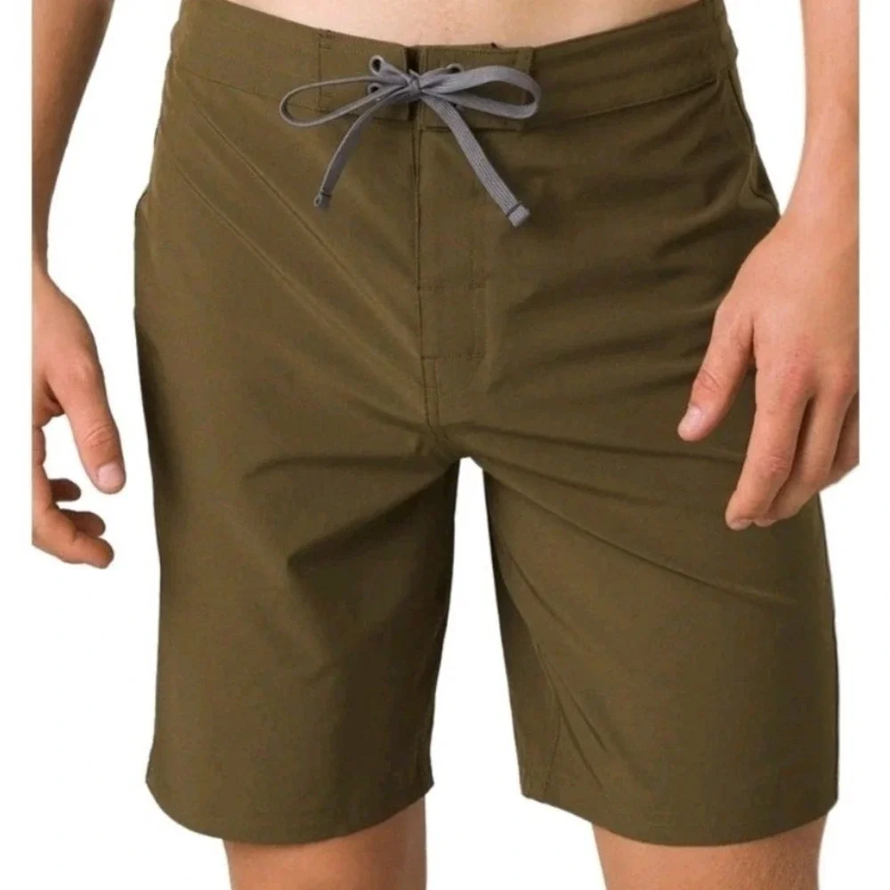 PRANA Men's Riveter Board Shorts Size 34 Peat Green 7